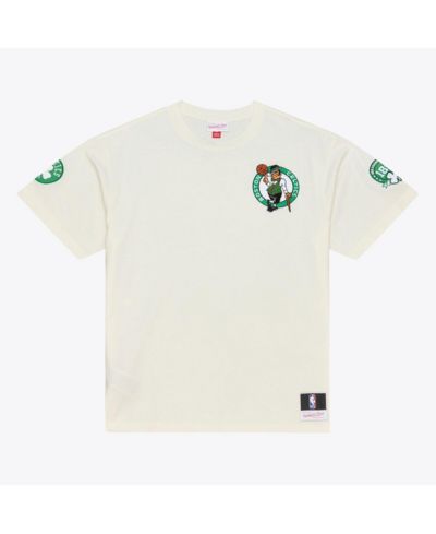 Mitchell & Ness Men's Cream Boston Celtics Hardwood Classics Chainstitch Premium T-Shirt
