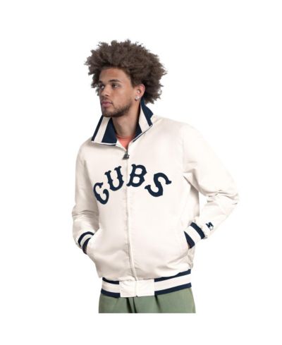 Ветровка Starter Men's White Chicago Cubs The Captain Cooperstown Logo Full-Zip Varsity Jacket