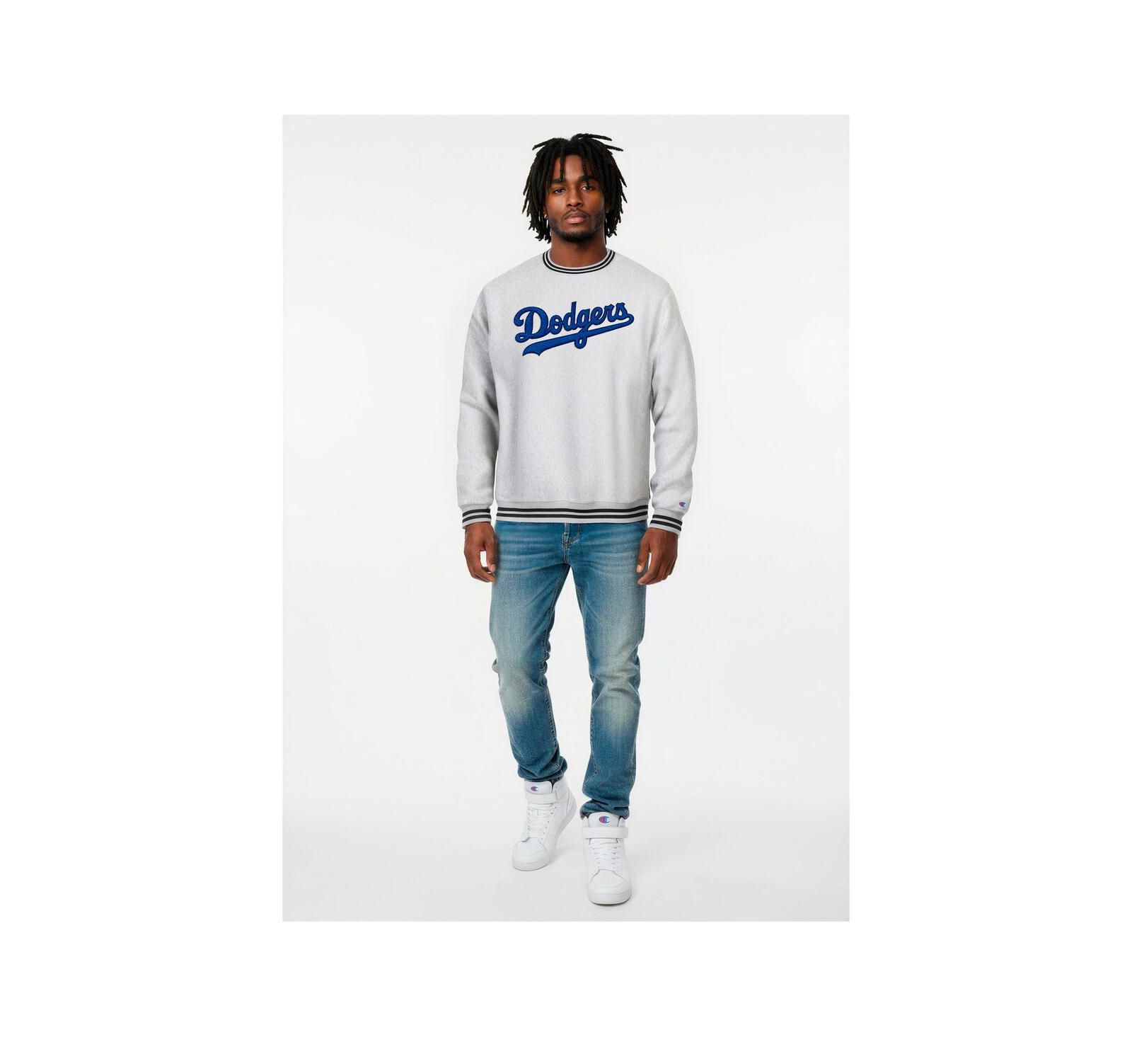 Мужской свитшот Champion Los Angeles Dodgers Reverse Weave, серый меланж