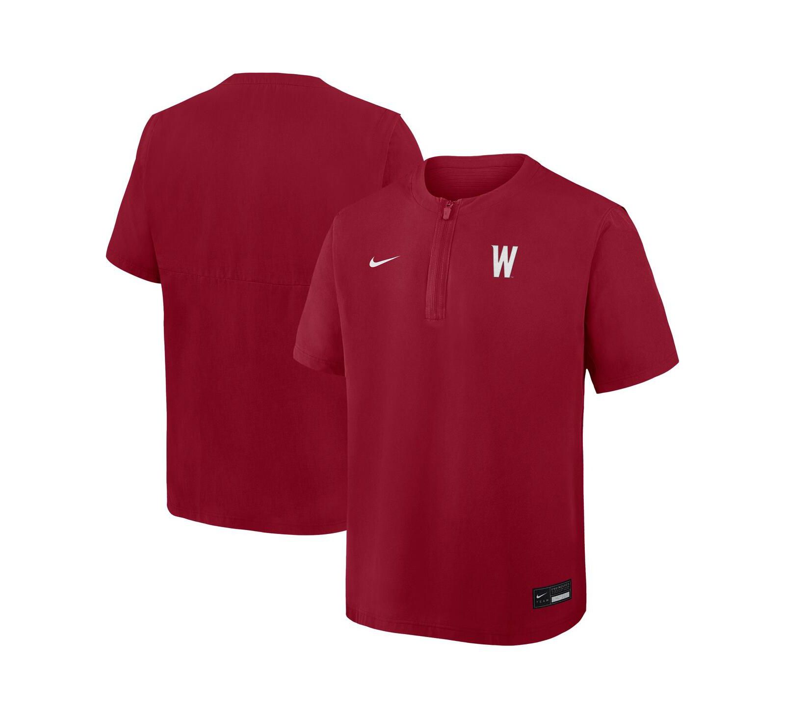 Мужская ветровка Nike Washington State Cougars Dri-FIT с четверть-молнией, цвет Crimson