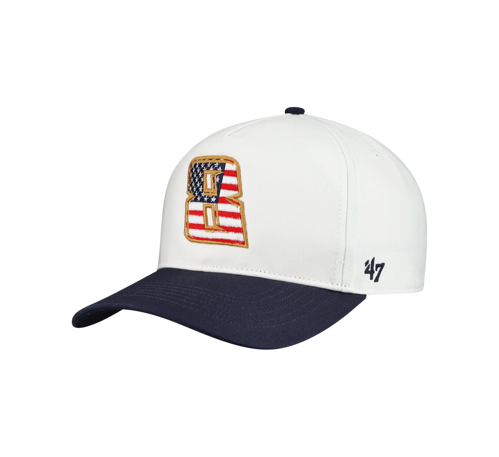 '47 Brand Men's White Kyle Busch Flag Fill Two-Tone Team Adjustable Hitch Hat