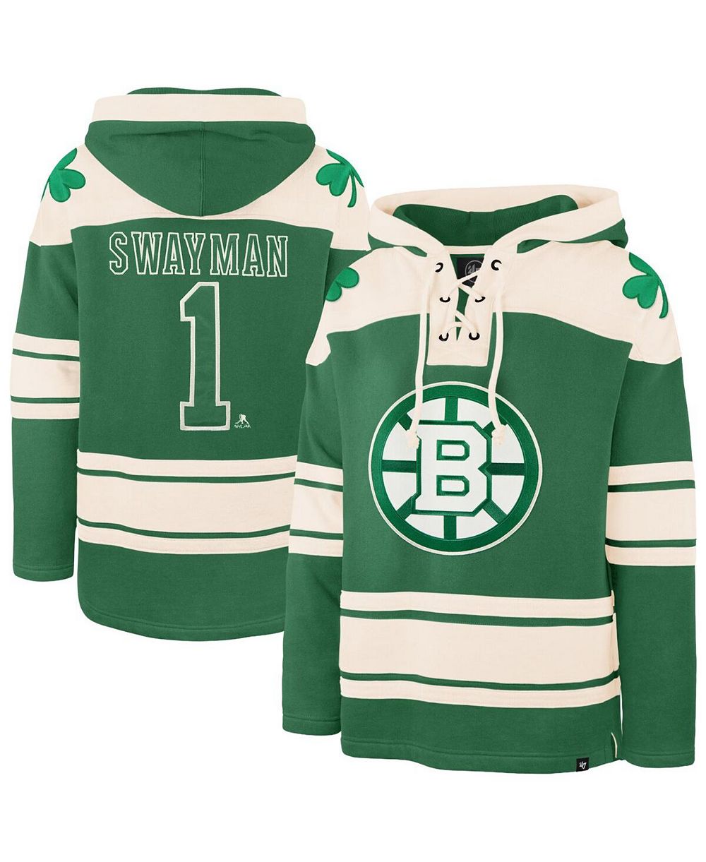 Мужская флисовая толстовка '47 Brand Jeremy Swayman Boston Bruins, цвет Kelly Green