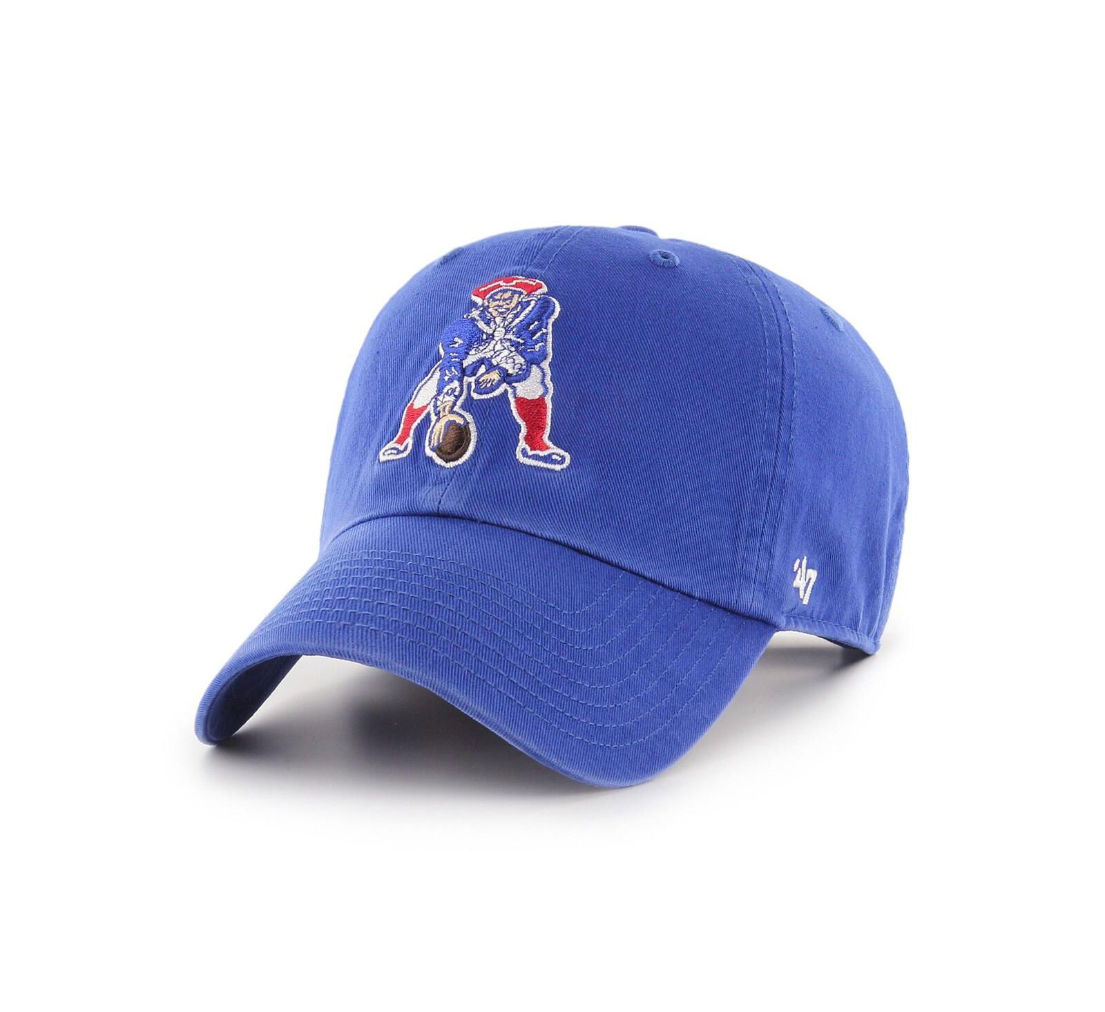Мужская бейсболка '47 Brand New England Patriots Throwback Clean Up Adjustable Royal