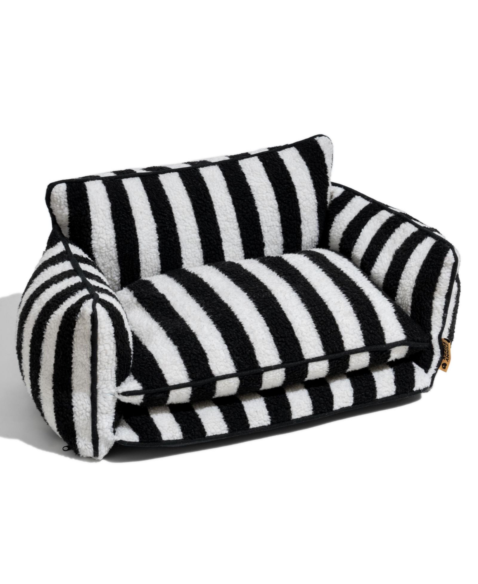 FunnyFuzzy Striped Faux Lambswool Double Layer Pet Sofa Bed
