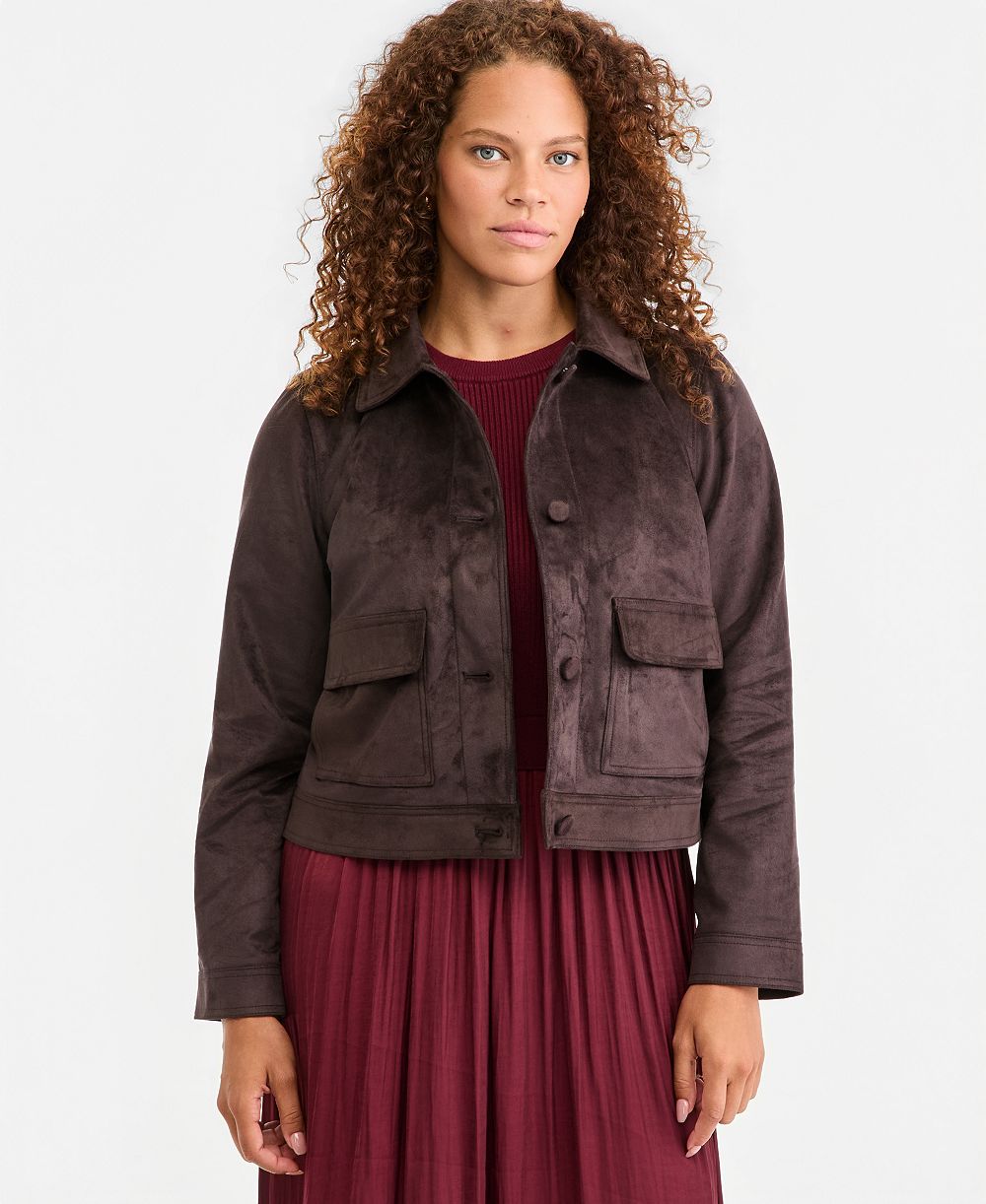 On 34th Women's Cropped Faux Suede Jacket, Macy's Exclusive