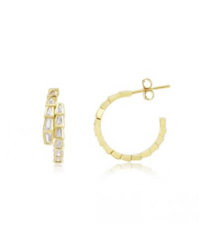 Серьги-кольца The Lovery CZ Snake Hoop 14K Gold-Plated Sterling Silver