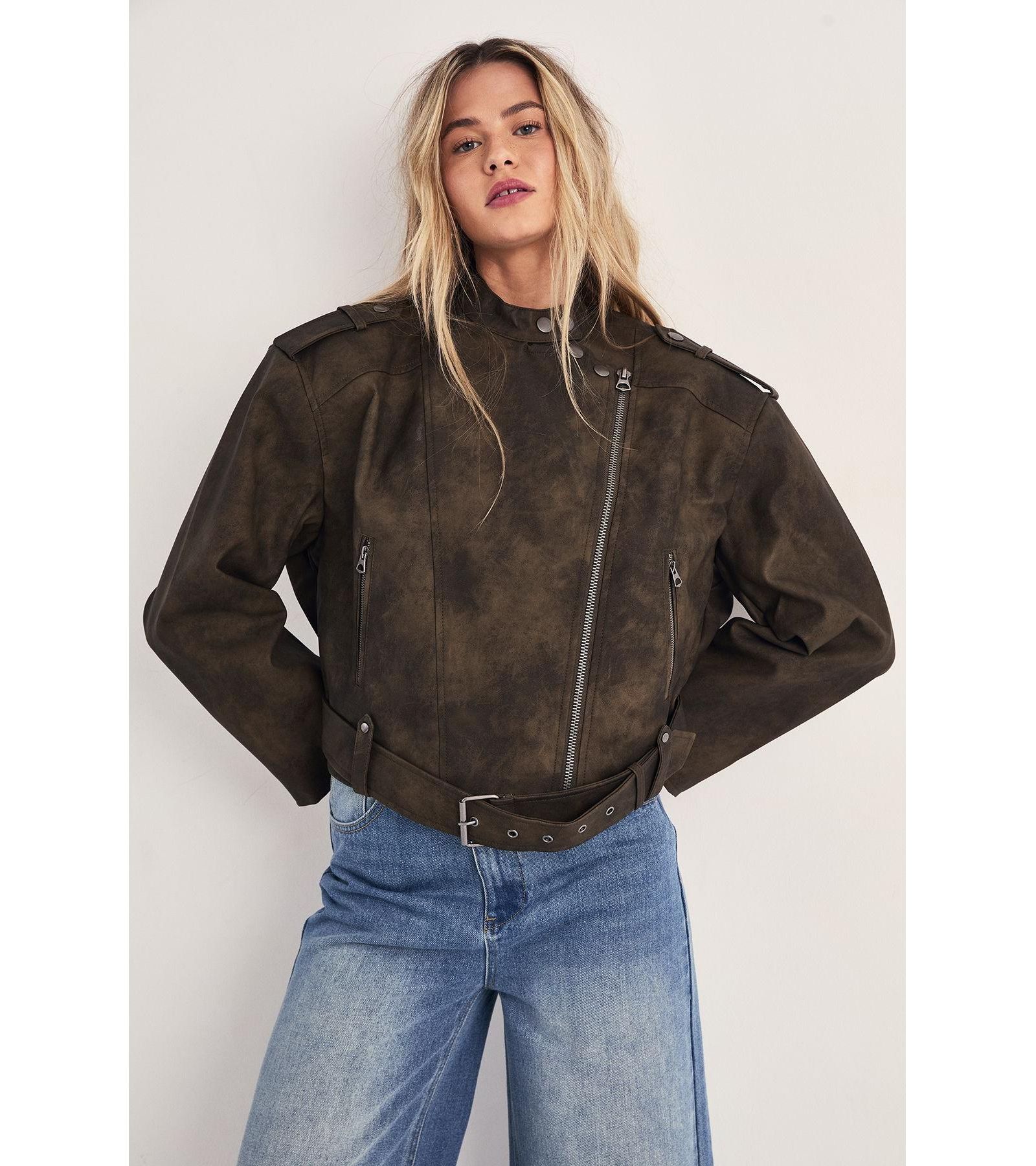 Nasty Gal Women's Cropped Biker Jacket
