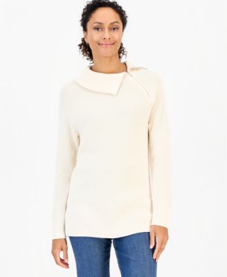 Свитер Style & Co Women's High-Neck Zip Cotton с высоким воротом и молнией