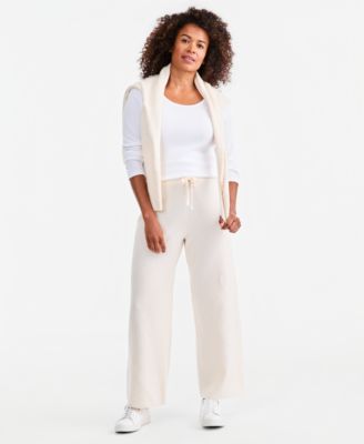 Style & Co Women's Luxsoft Novelty Stitch Wide-Leg Sweater Pants, Macy's Exclusive