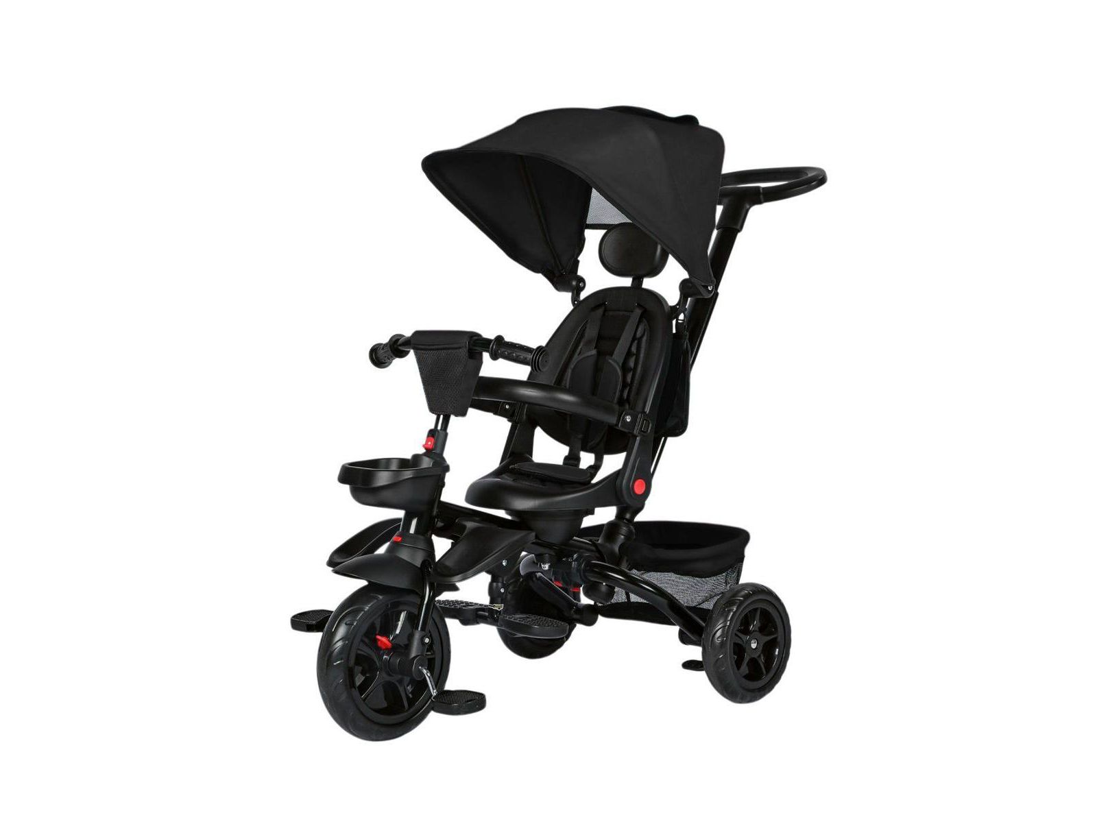 Kinder King 8-in-1 Kids Tricycle with Adjustable Push Handle, Canopy and Storage