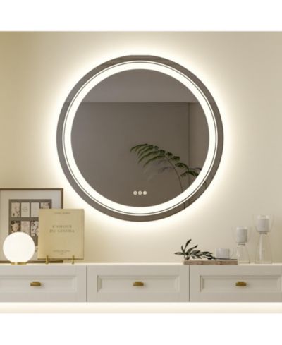 LUVODI большое настенное зеркало с подсветкой 56"x28", регулировка цвета