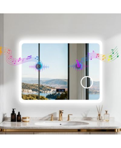 Зеркало для ванной LUVODI 32"x24" LED с Bluetooth, антизапотеванием и памятью