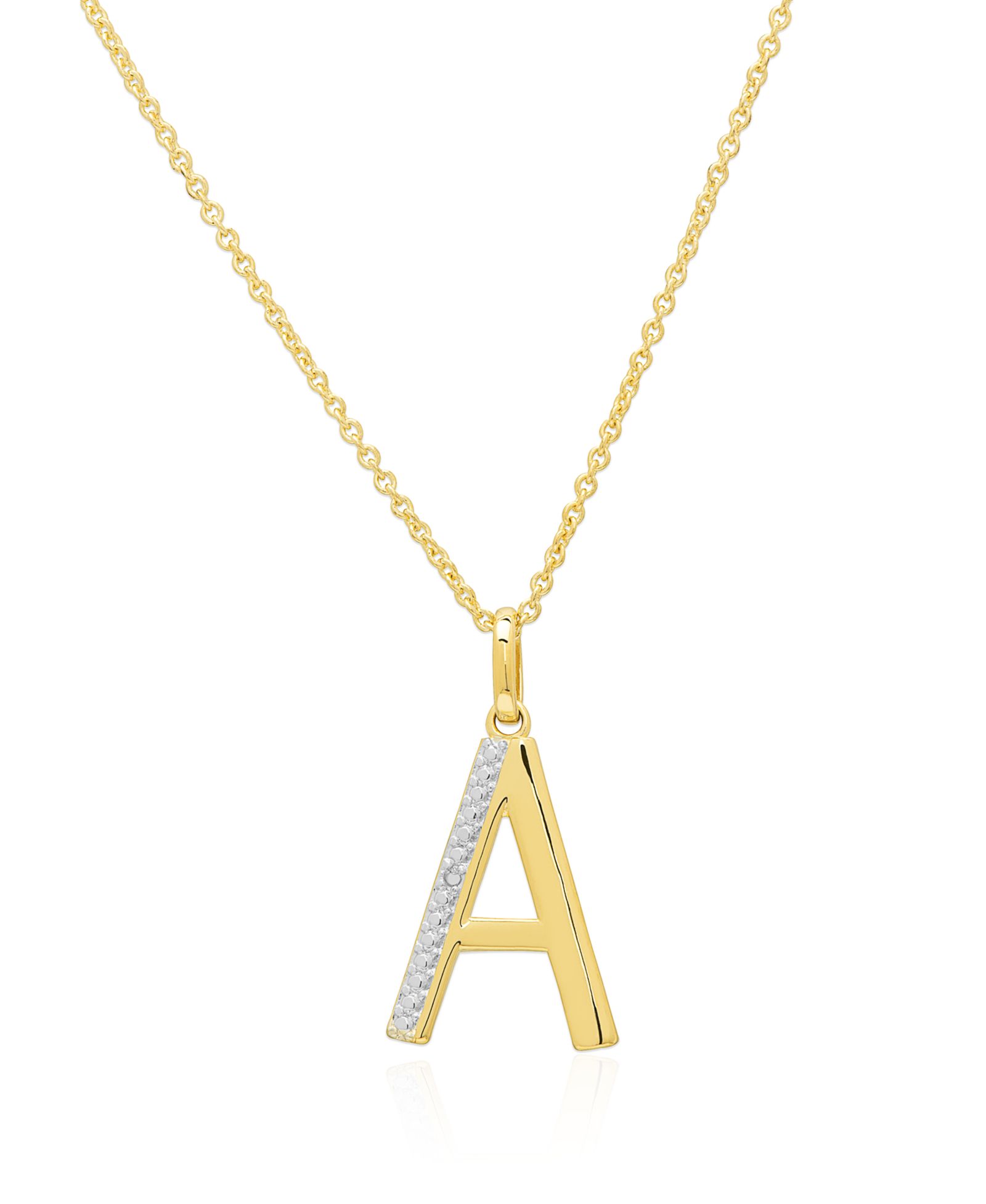 Macy's Diamond Accent (0.005  ct. t. w.) Initials Pendant Necklace