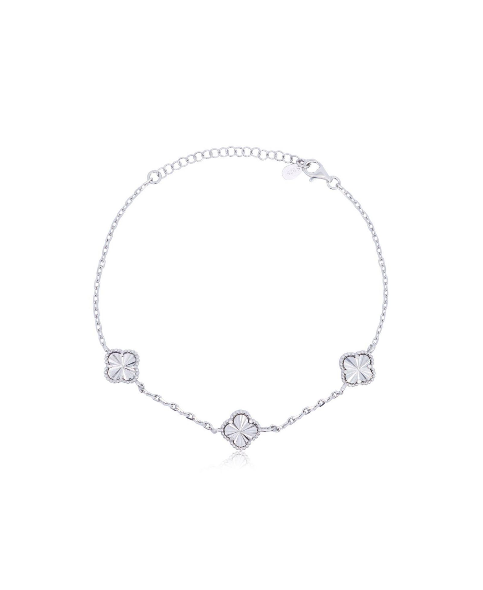The Lovery Fluted Clover Trio браслет из стерлингового серебра