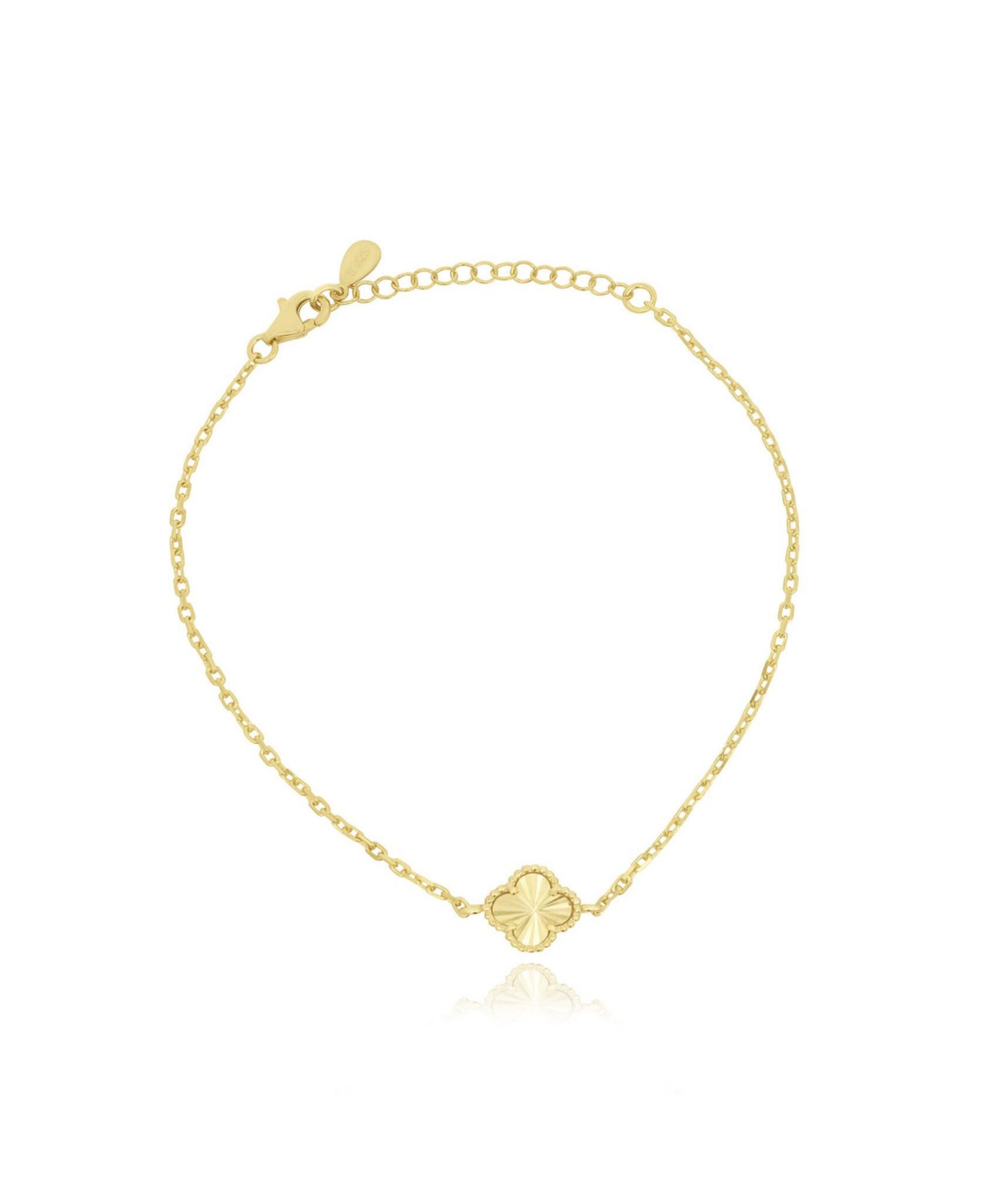 Браслет The Lovery Fluted Single Clover из стерлингового серебра с покрытием 14K Gold