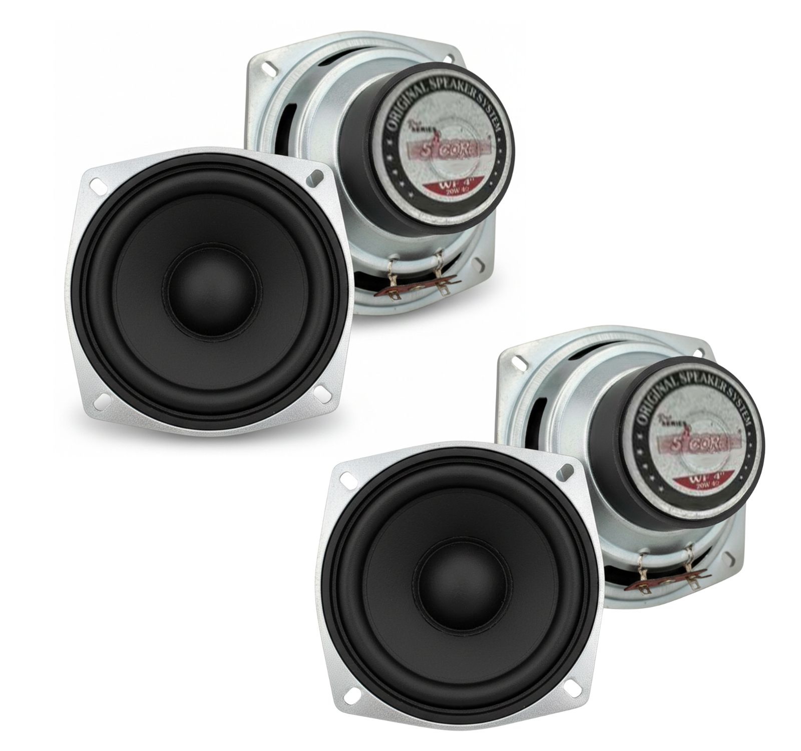 5 Core 4 Inch Subwoofer Pair 200W Car Audio Sub Woofer 4 Ohm Deep Bass Replacement Loud Speaker