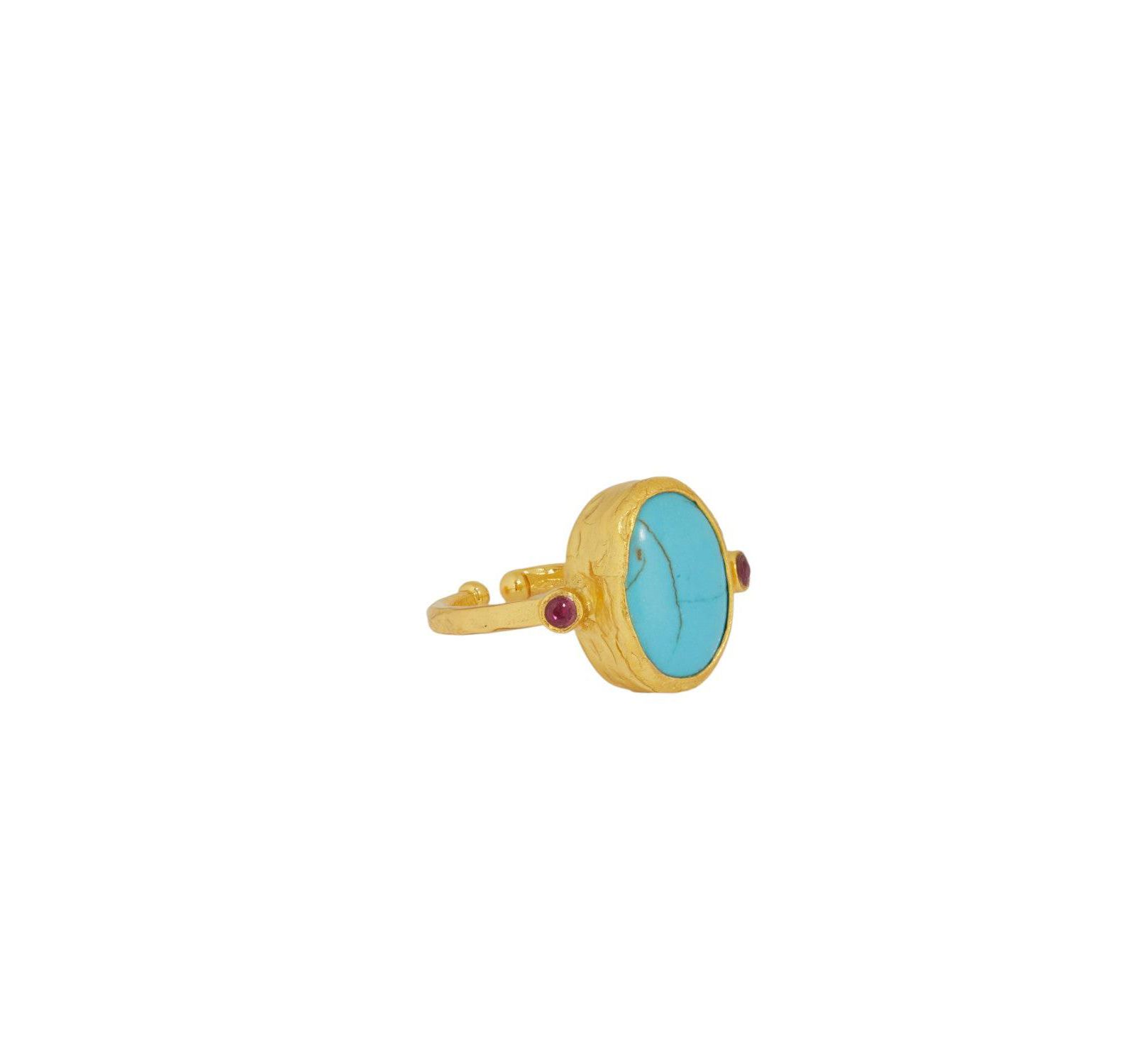 Ottoman Hands Lucia Turquoise Cocktail Ring