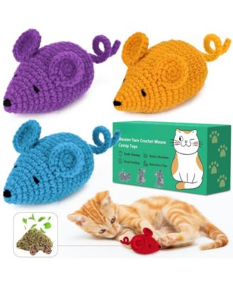 ARONKL вязаные игрушки мыши и кошки, интерактивные игрушки для кошек и котят