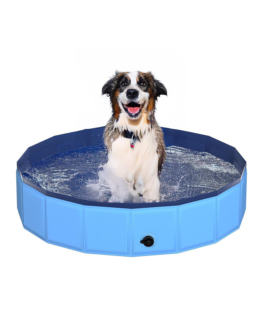 ARONKL Foldable Dog Pool Collapsible Hard Plastic Non-slip Bath Tub Outdoor Backyard Swimming Pets Multi-purpose