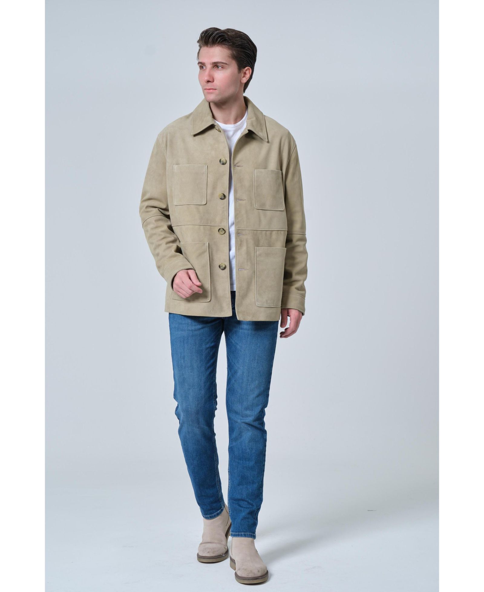 Furniq UK Men's Beckett Suede Chore Jacket