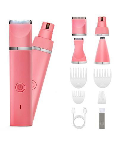 ARONKL 4 in 1 Pet Clippers Kit Rechargeable Cordless Quiet Trimmer for Dogs Cats Feet Face Ears Toenails