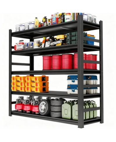 YIGII Heavy Duty 88"x48" 5-Tier Metal Garage Shelving, 3800lb Capacity, Tool-Free Assembly