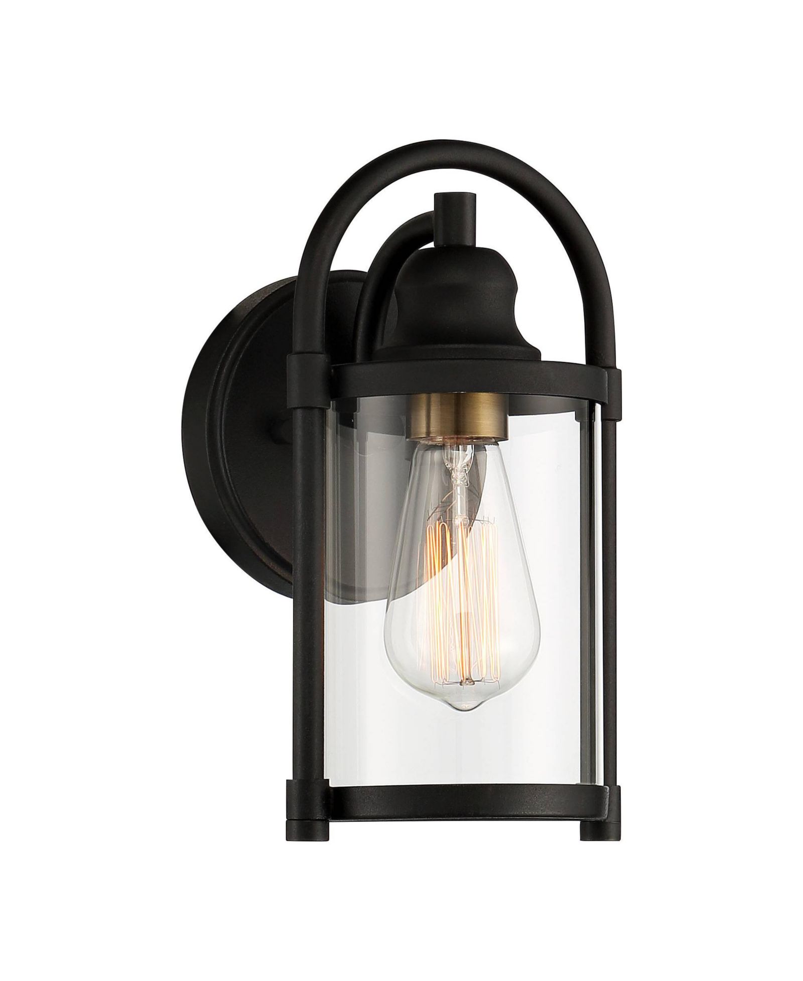 John Timberland Avani Rustic Outdoor Wall Light Fixture Black Metal 10 1/4" Clear Glass Panels for Post Exterior Barn Deck House Porch Yard Patio Home