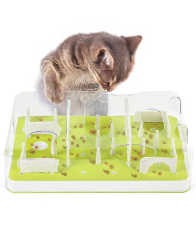 ARONKL Interactive Cat Puzzle Feeder Slow Feed Maze Multiple Difficulty Levels Mental Stimulation Detachable Non Slip