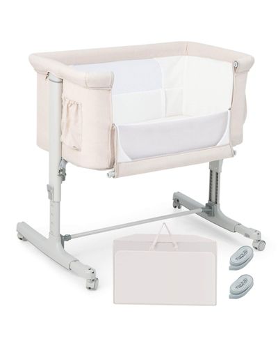 SUGIFT Portable Baby Bedside Bassinet with Adjustable Heights and Bag