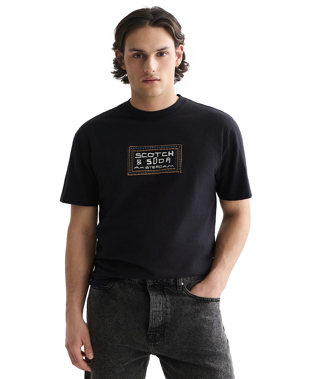 Мужская футболка SCOTCH & SODA с вышитым логотипом Tile