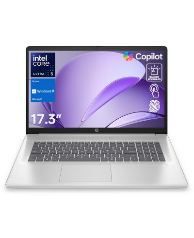 HP Essential ноутбук 17.3" Intel Core Ultra 5, 32GB RAM, 1TB SSD, Windows 11 Home, Silver
