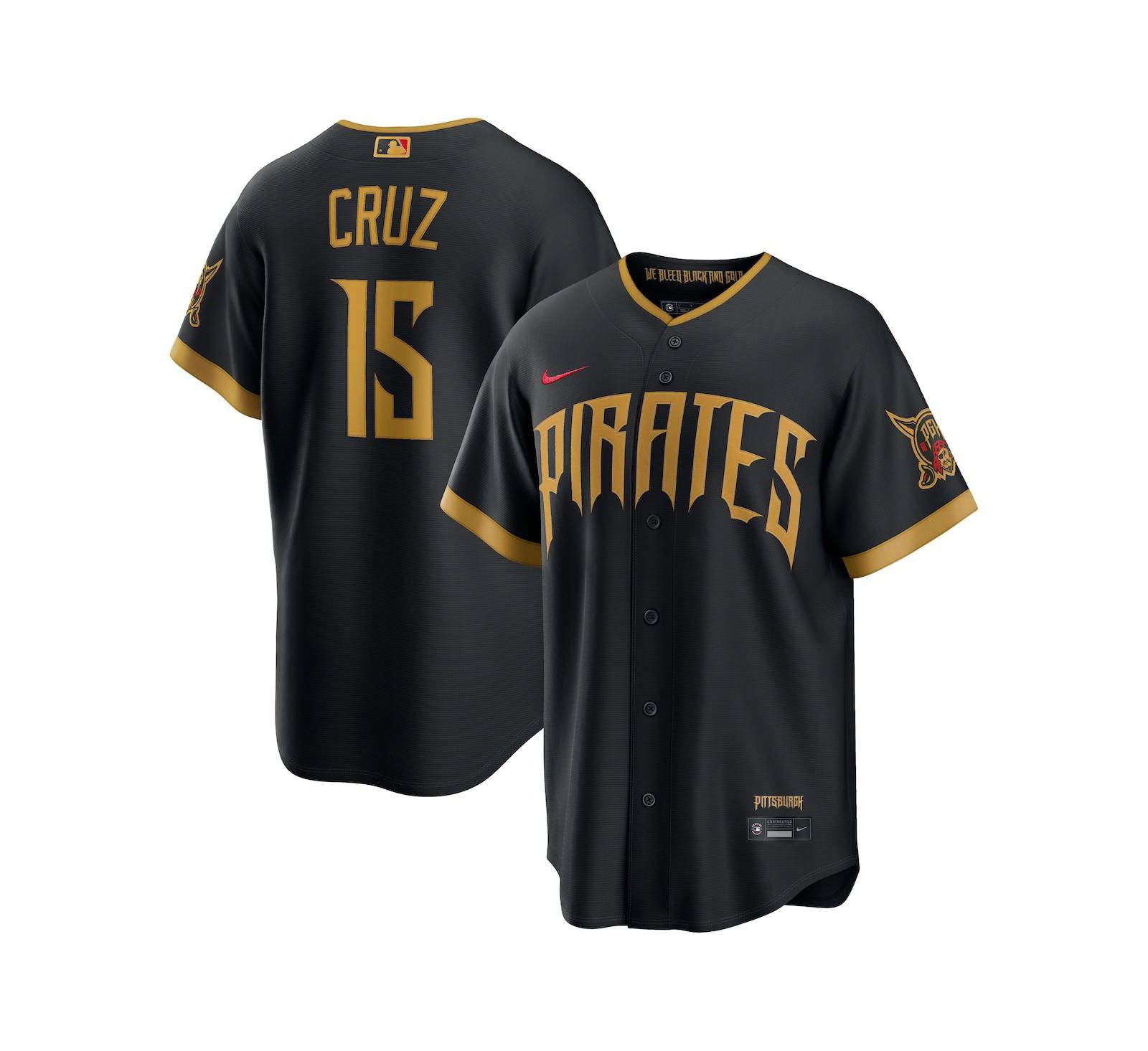 Мужская джерси Nike Oneil Cruz Black Pittsburgh Pirates 2026 City Connect Stadium