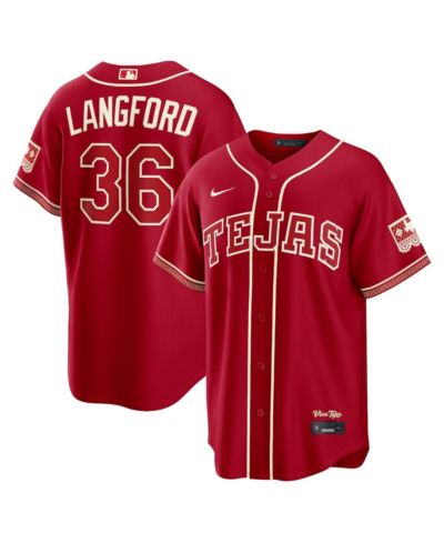 Джерси Nike Men's Wyatt Langford Red Texas Rangers 2026 City Connect Stadium
