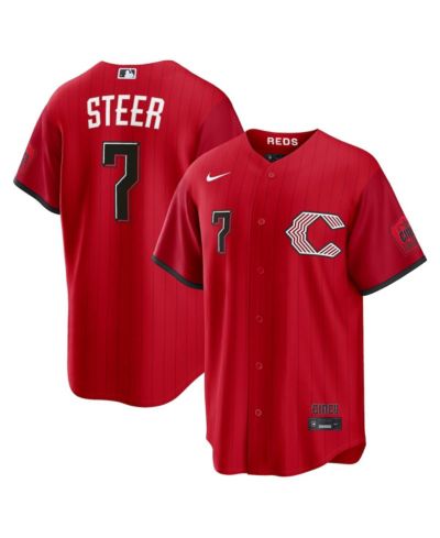 Мужская джерси Nike Spencer Steer Red Cincinnati Reds 2026 City Connect Stadium