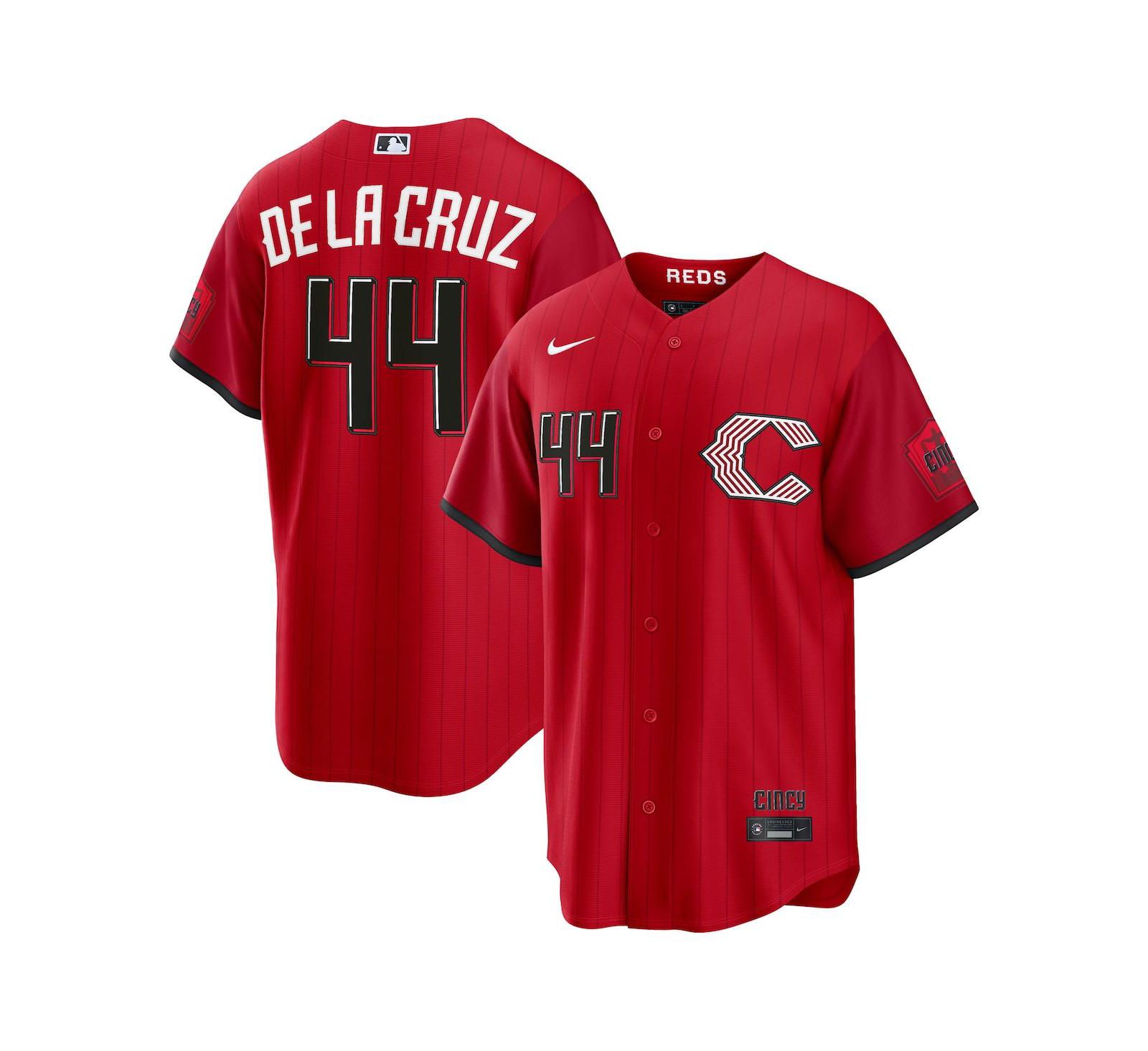 Мужская джерси Nike Elly De La Cruz Red Cincinnati Reds 2026 City Connect Stadium
