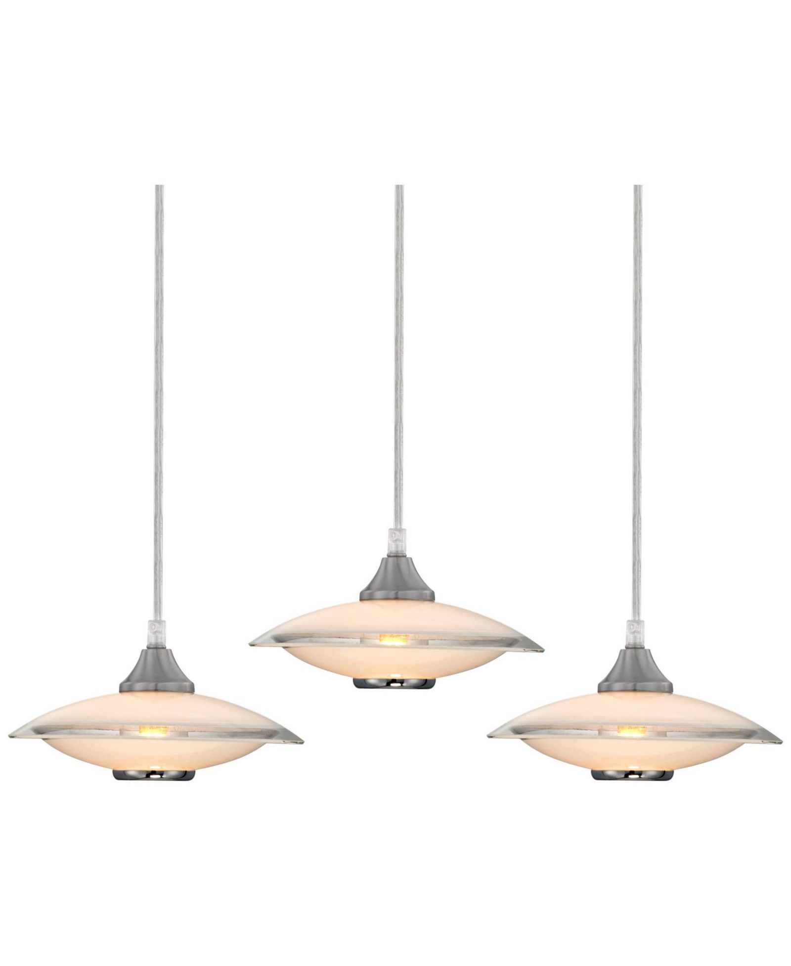 Possini Euro Design набор мини-подвесных светильников LED 8"W Nickel and Glass