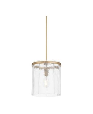 Possini Euro Design Possini Euro Soresi 10"W Satin Brass and Piastra Glass Mini Pendant