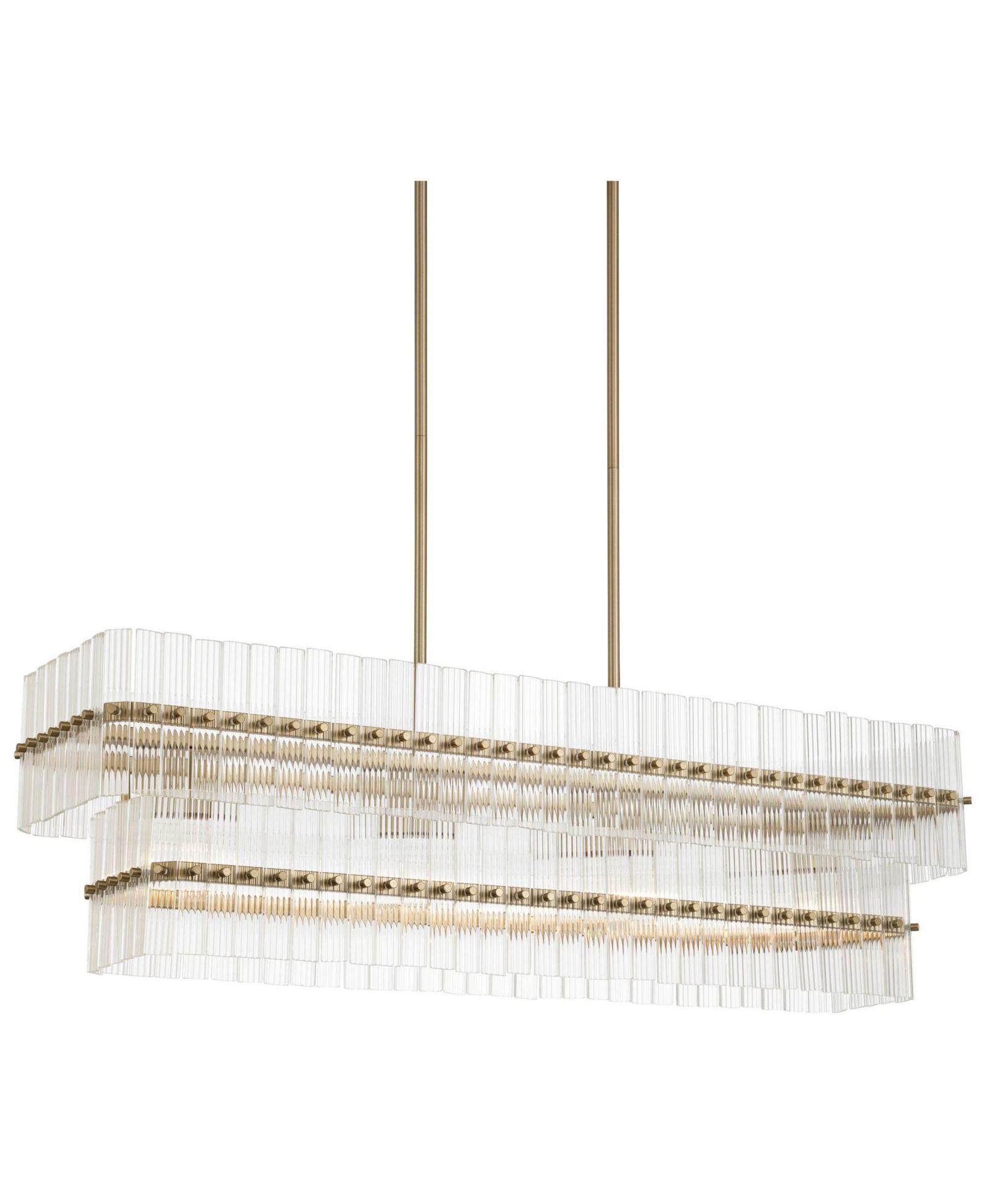 Possini Euro Design Possini Euro Emerson 36"W Matte Brass 4-Light Linear Island Pendant