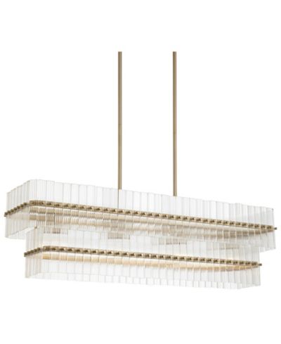 Possini Euro Design Possini Euro Emerson 36"W Matte Brass 4-Light Linear Island Pendant
