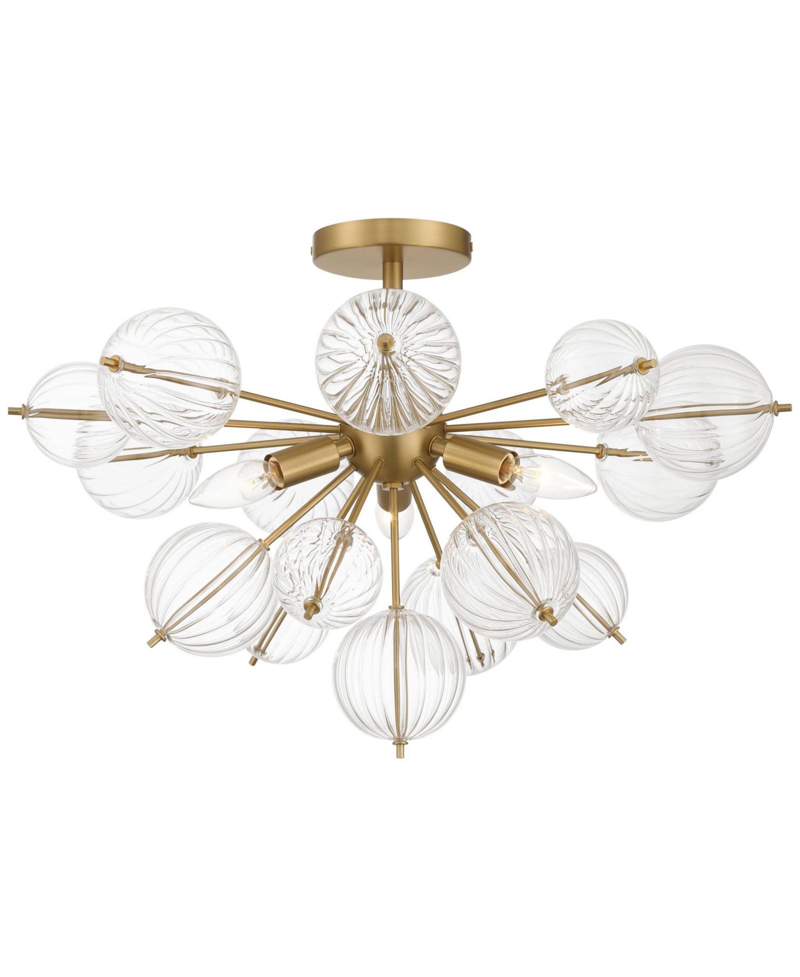 Possini Euro Design Possini Euro Magrania 23" Wide Gold Sputnik 3-Light Ceiling Light