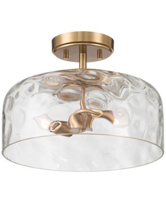 Possini Euro Design Possini Euro Luther 13"W Warm Brass Water Glass 2-Light Ceiling Light