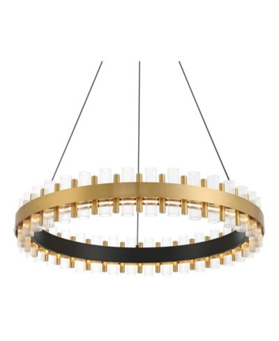 LED люстра Possini Euro Messina 28" золотая и матовая черная