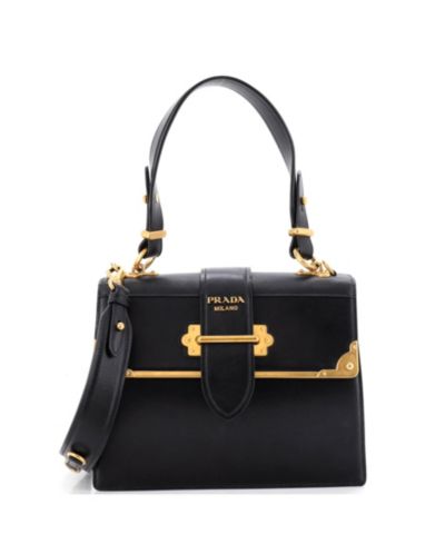 Prada б/у сумка Cahier Convertible Shoulder Bag, средний размер, кожа Calf и Saffiano