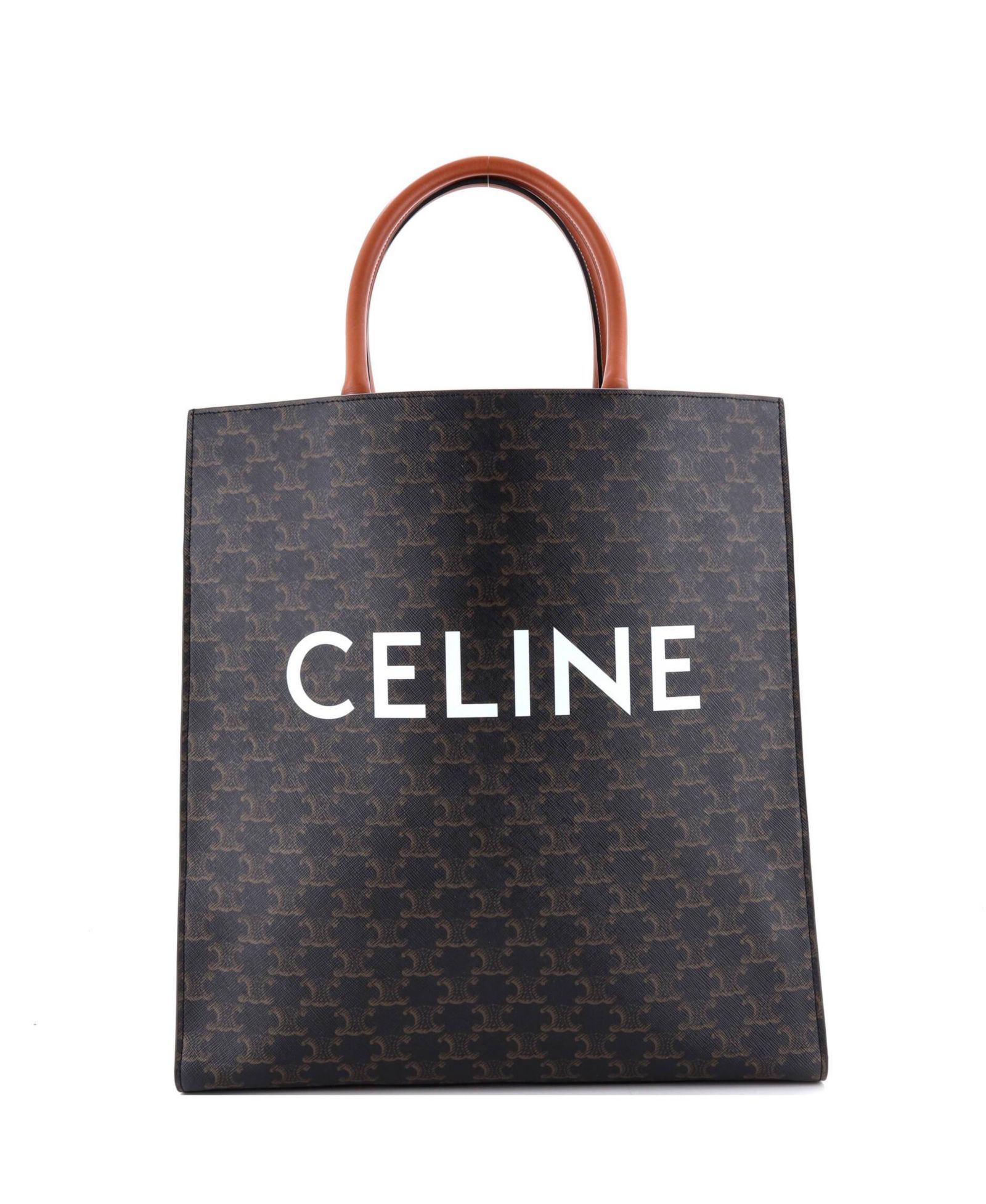Pre-Owned Celine Large Vertical Cabas Tote Triomphe Coated Canvas
