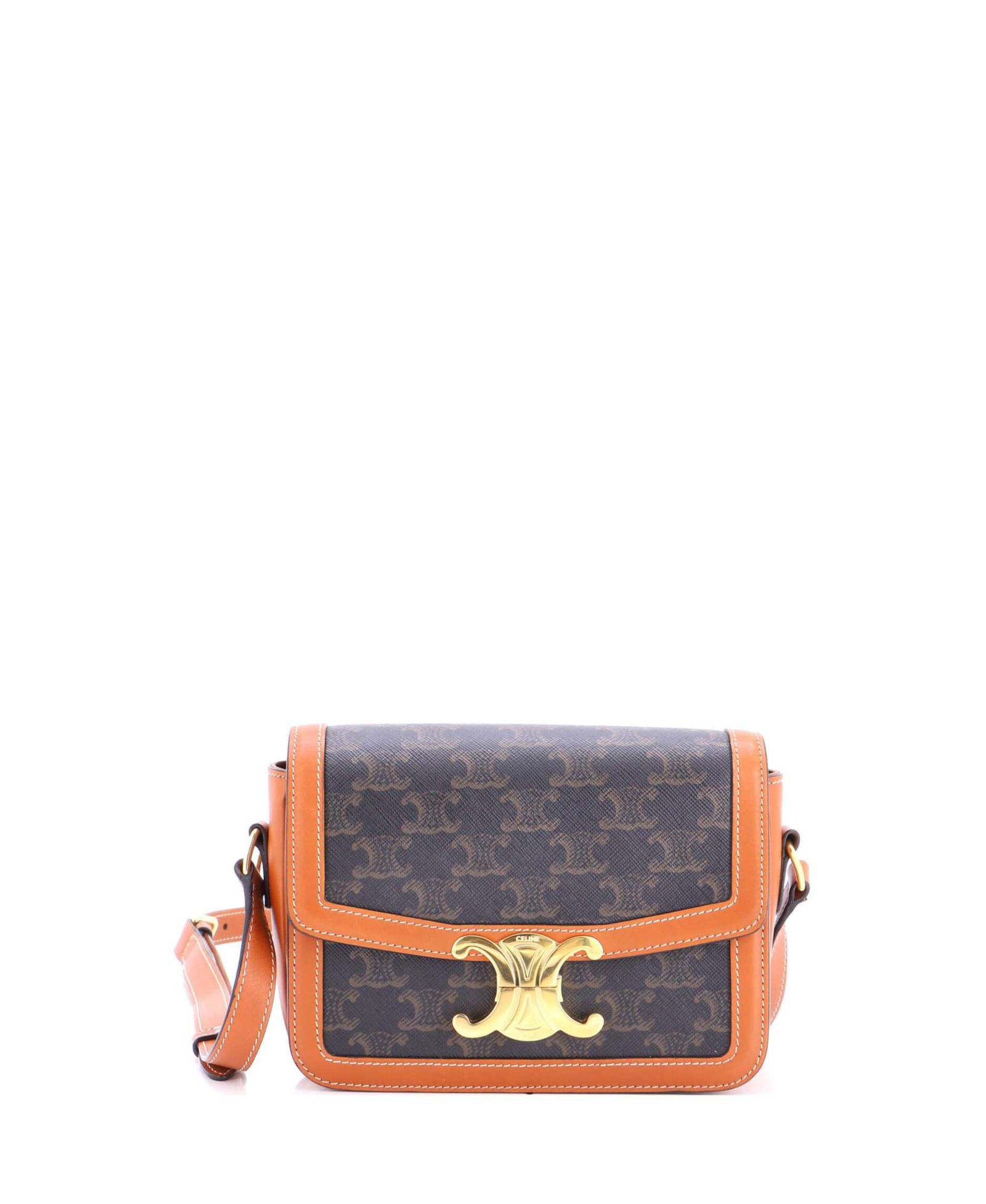 Pre-Owned Celine Teen Triomphe Shoulder Bag Triomphe Coated Canvas