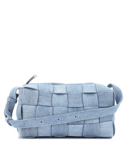 Pre-Owned Bottega Veneta Сумка через плечо Brick Cassette Maxi Intrecciato Denim