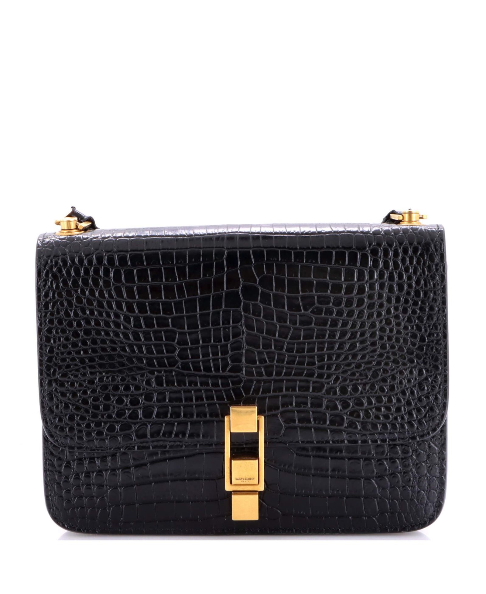 Pre-Owned Saint Laurent Medium Carre Satchel Embossed Leather