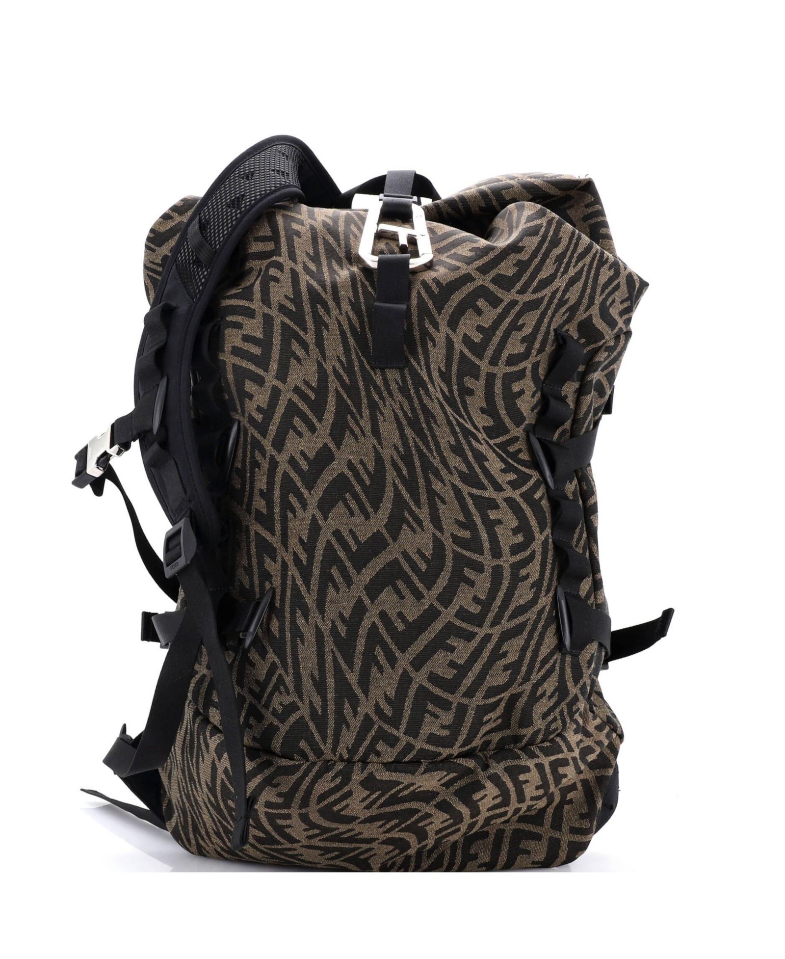 Pre-Owned Fendi Sarah Coleman Ferrino Ripstop Backpack Vertigo Zucca Canvas