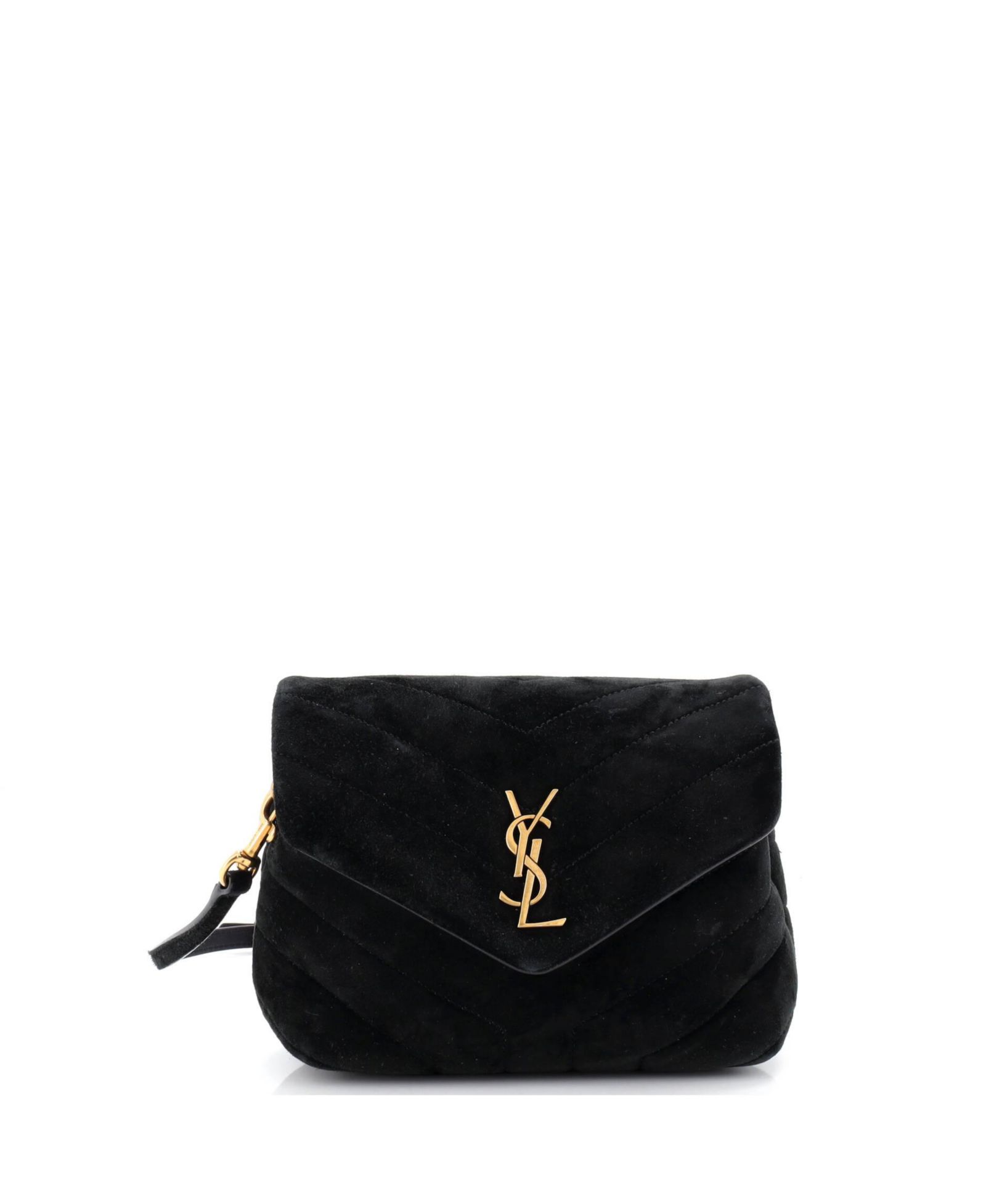 Pre-Owned Saint Laurent Toy Loulou Shoulder Bag Matelasse Chevron Suede