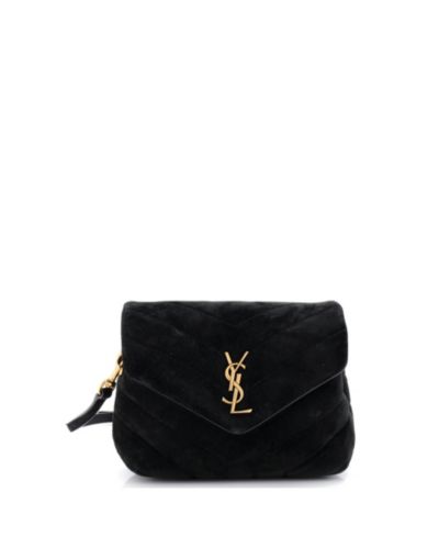 Pre-Owned Saint Laurent Toy Loulou Shoulder Bag Matelasse Chevron Suede